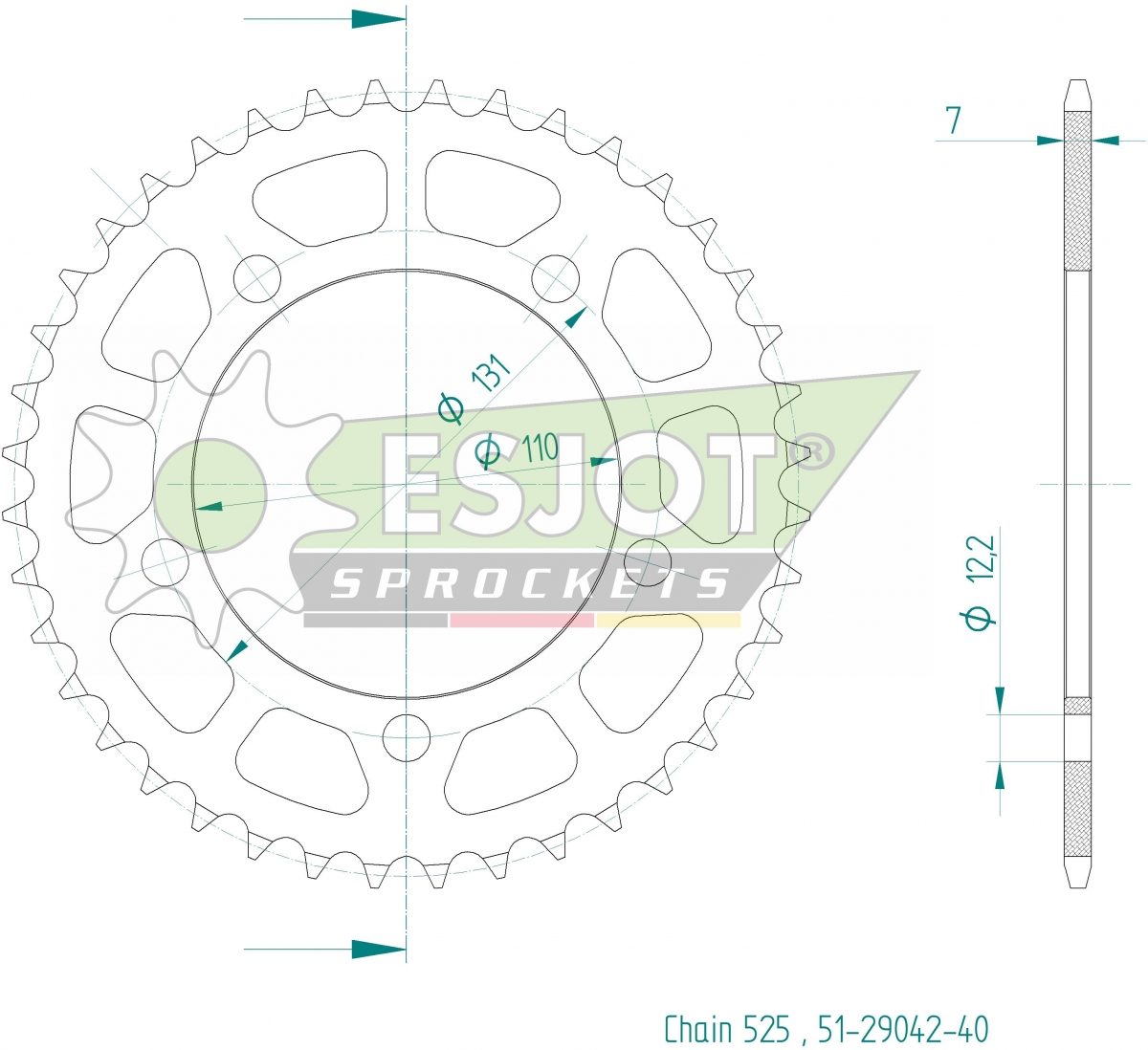 REAR ALU 40T, 525