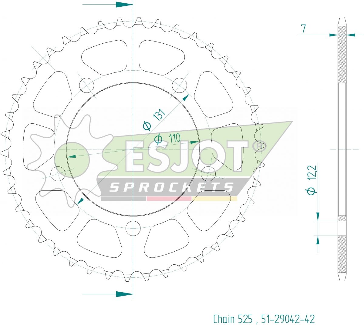 REAR ALU 42T, 525