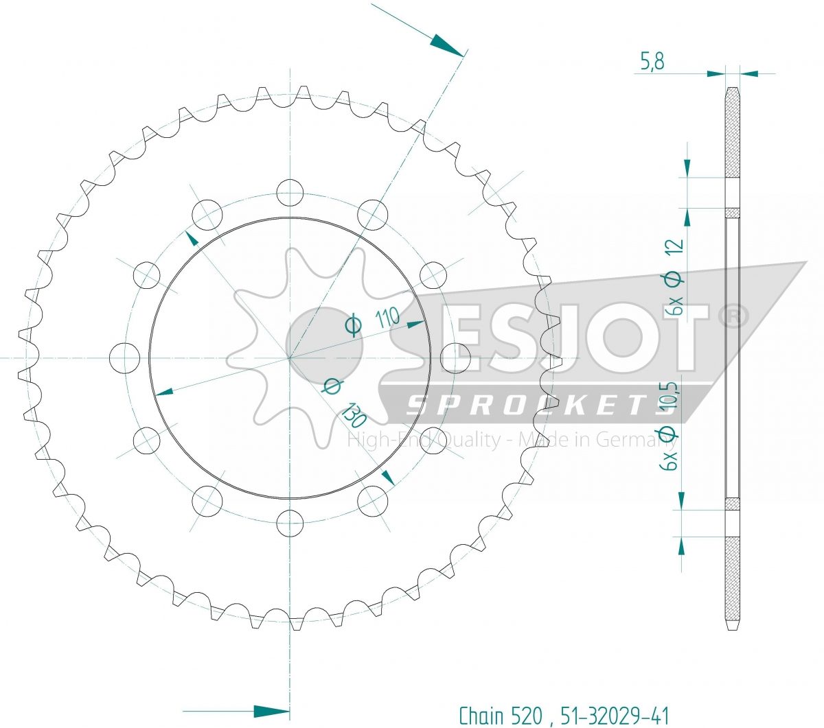 REAR ALU 41T, 520