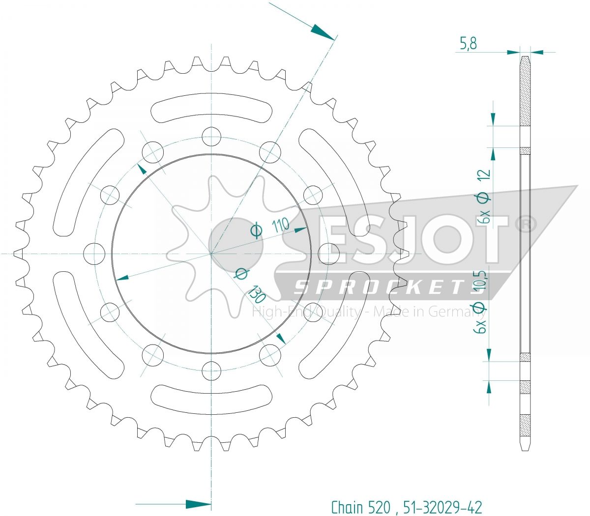 REAR ALU 42T, 520