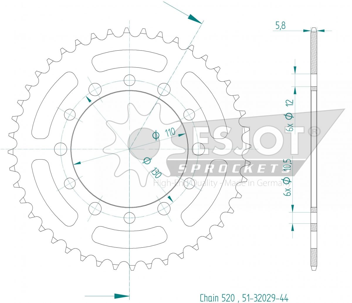 REAR ALU 44T, 520