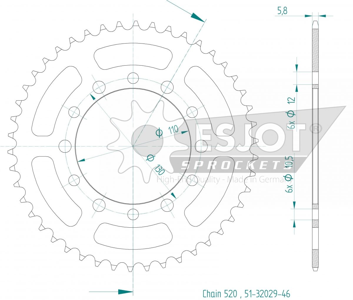REAR ALU 46T, 520