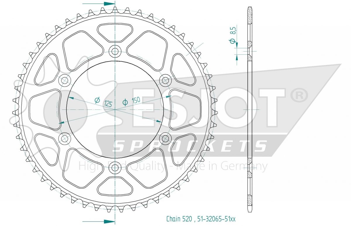 REAR ALU 51T, 520