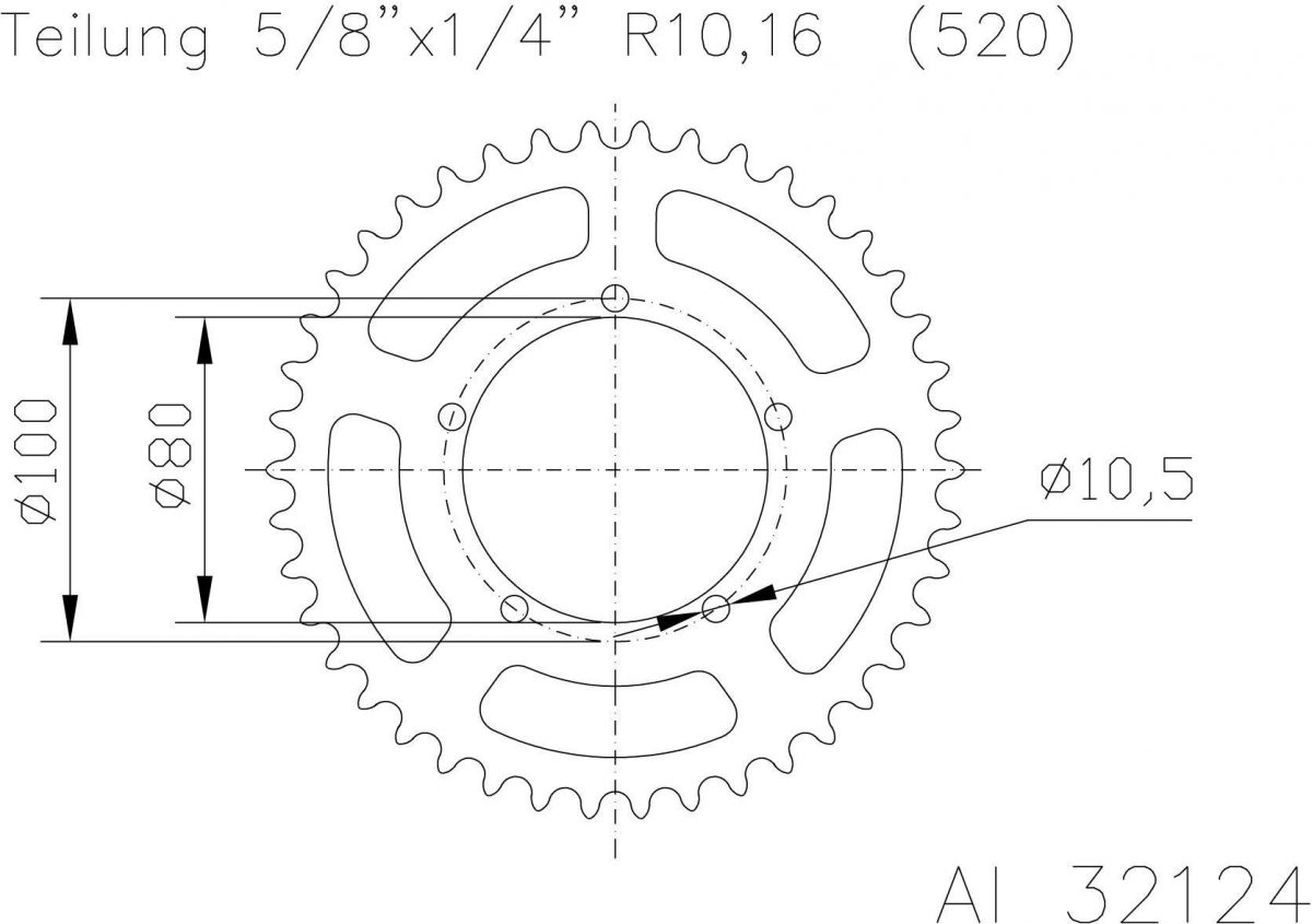 REAR ALU 45T, 520