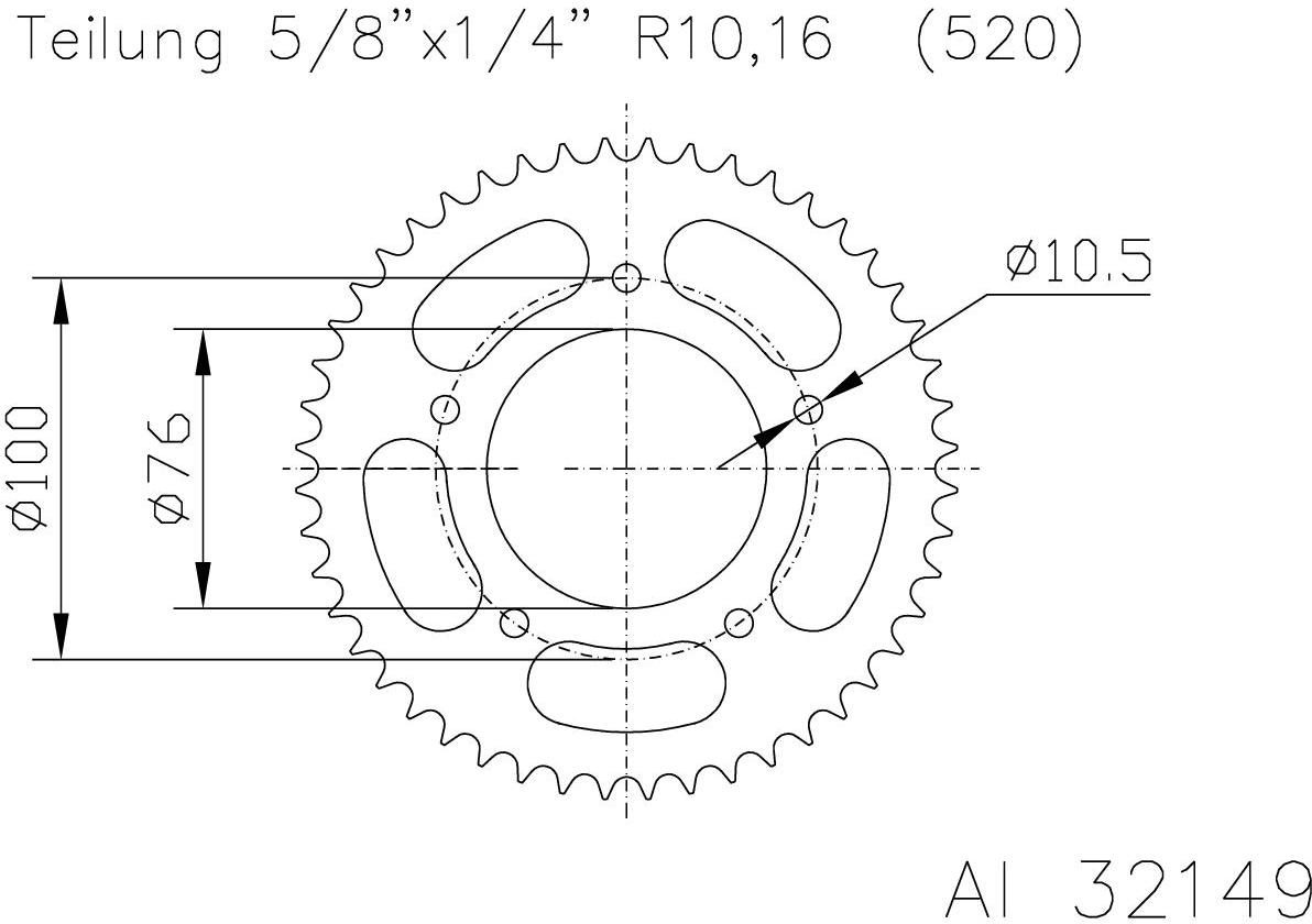 REAR ALU 42T, 520