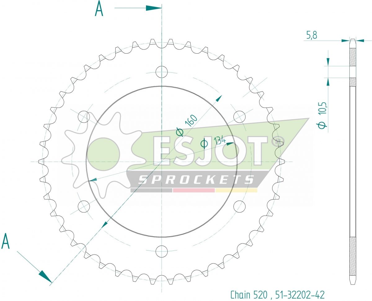 REAR ALU 42T, 520