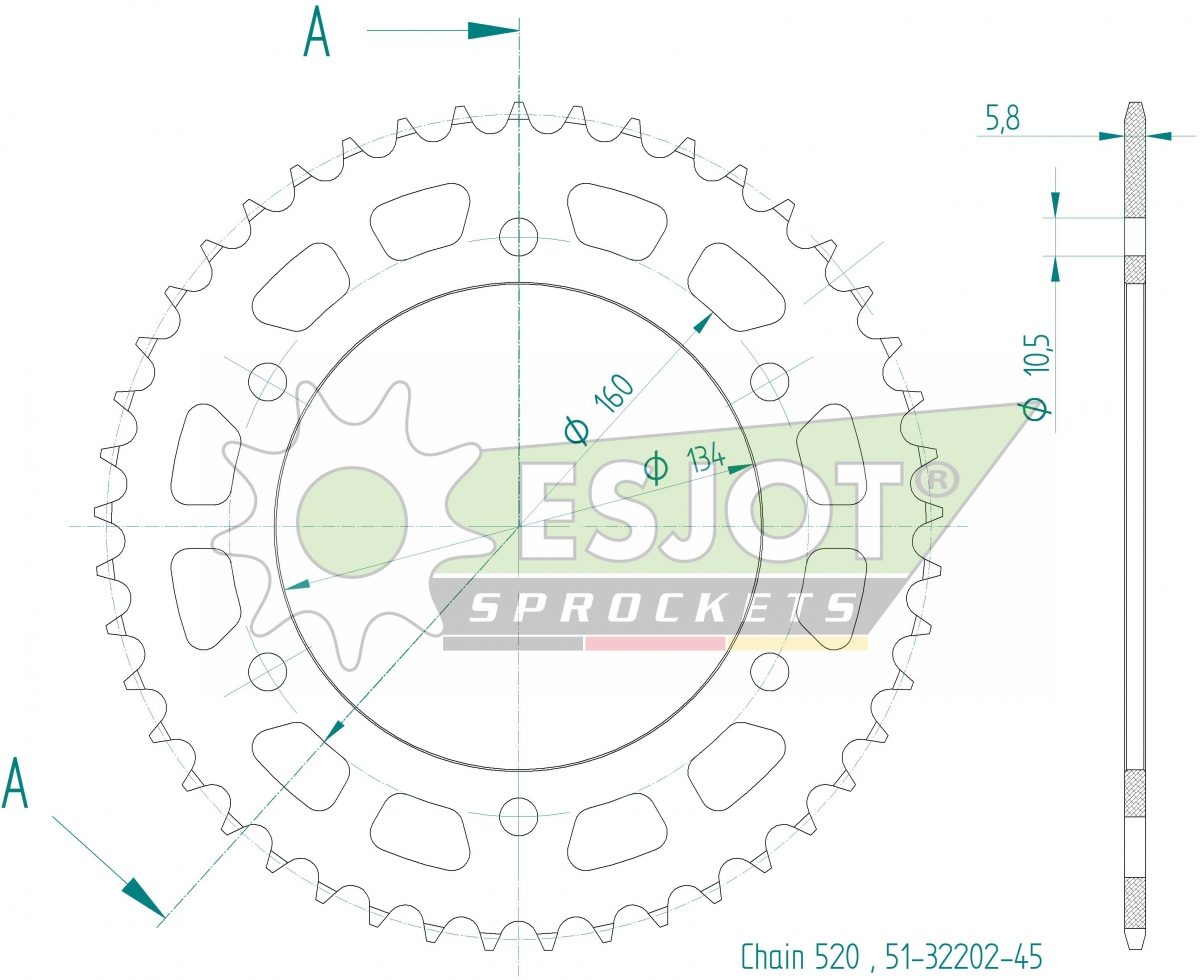 REAR ALU 45T, 520