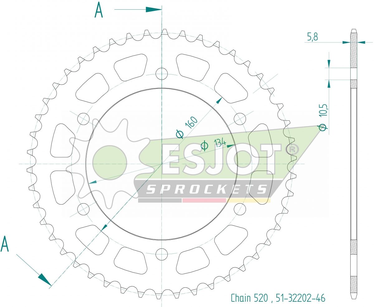 REAR ALU 46T, 520