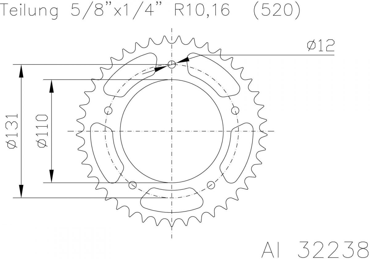 REAR ALU 46T, 520