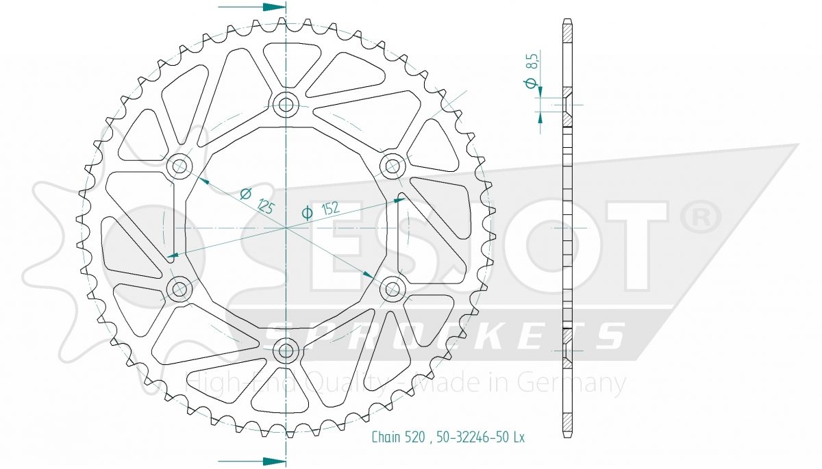 REAR ALU 50T, 520
