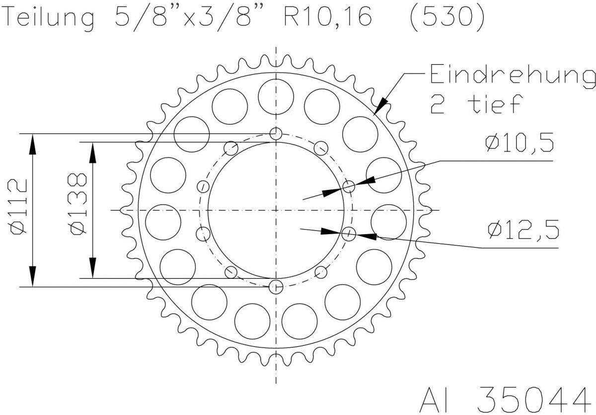REAR ALU 43T, 530