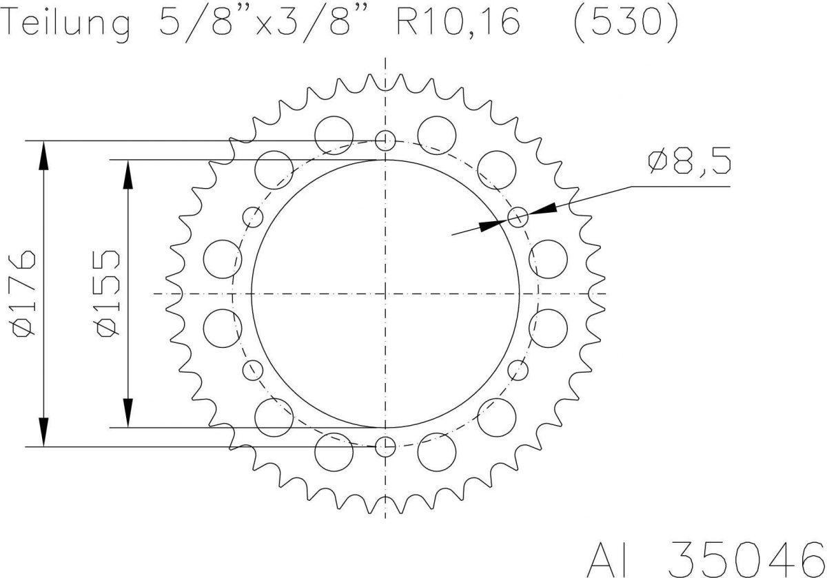 REAR ALU 47T, 530