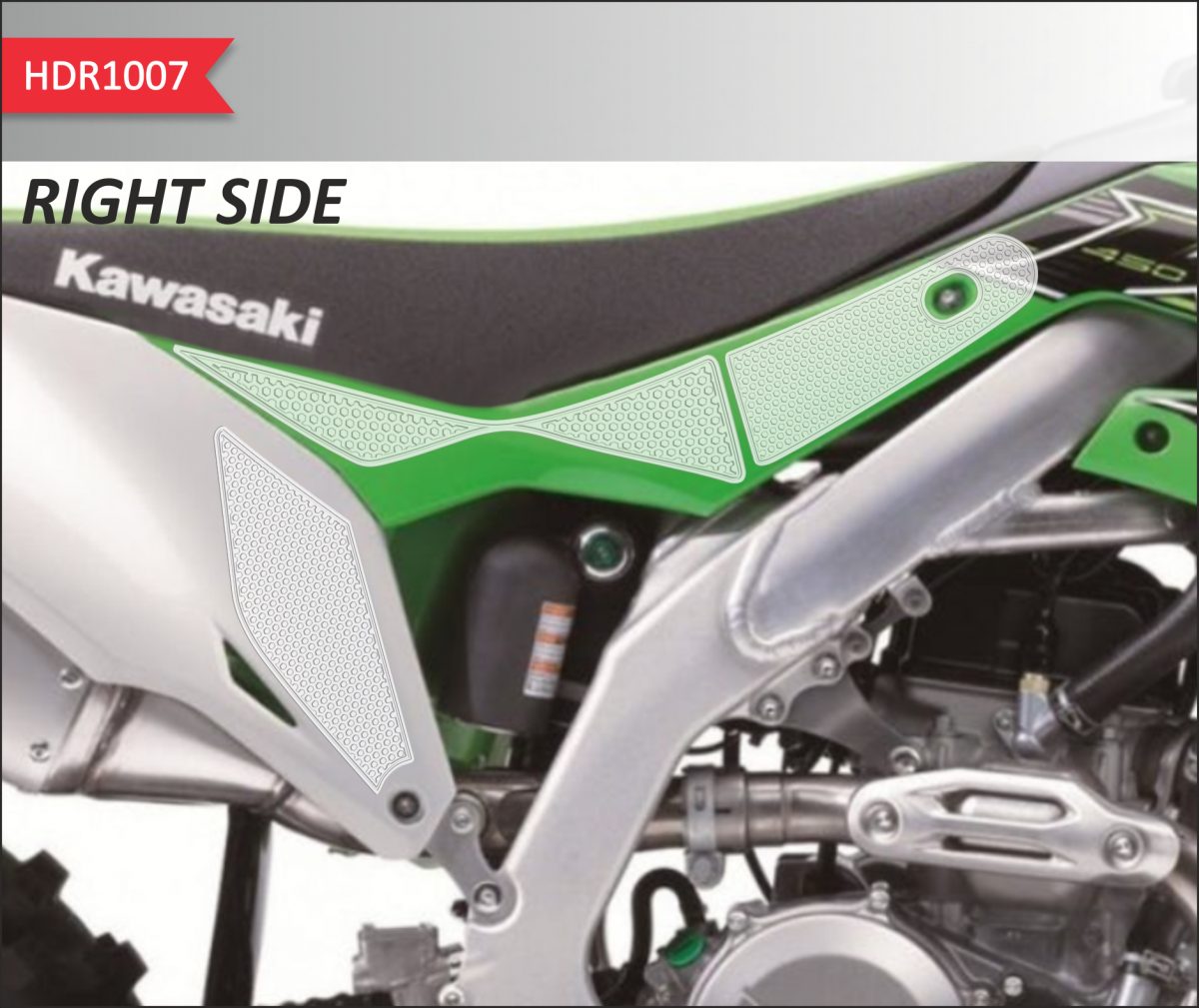 SIDE HDR TANKPAD KX 450F 2019 CLEAR