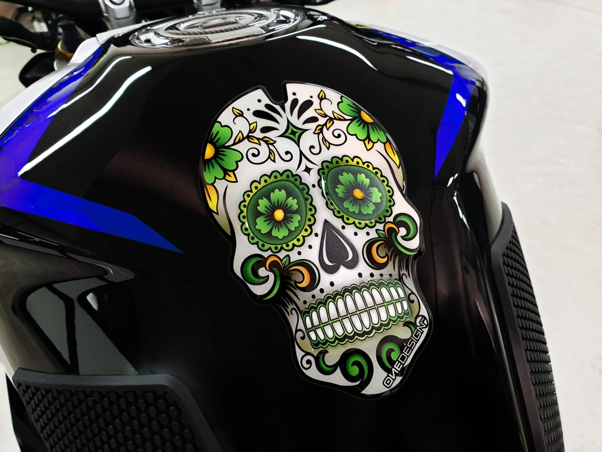 TANKPAD GREEN SKULL WITH DOMED ZONES foto 2
