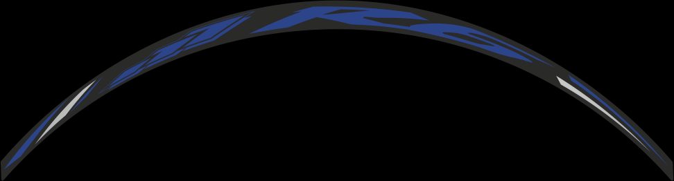 KIT OF 8 FLAT LABELS WHEEL DECO R6 BLUE