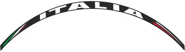 KIT OF 8 FLAT LABELS WHEEL DECO ITALIA WHITE