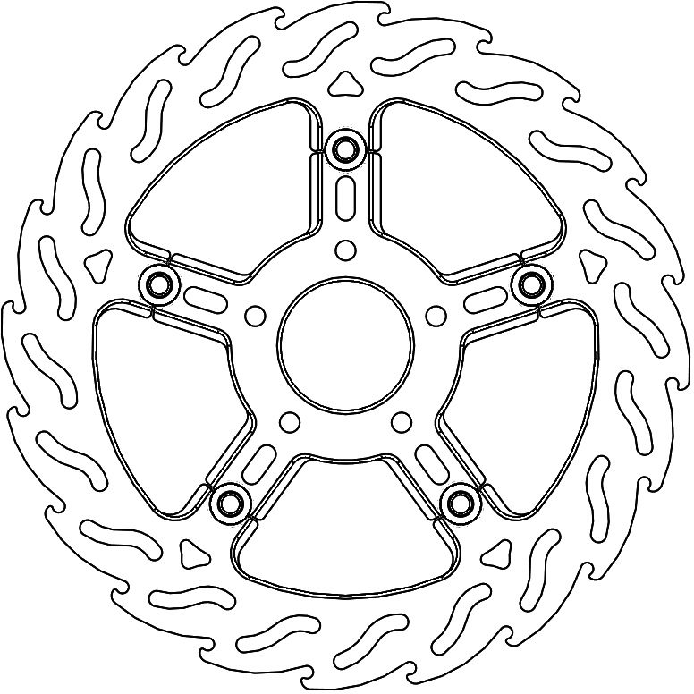 112316, FLAME FLOAT ALU DISC 300, LEFT