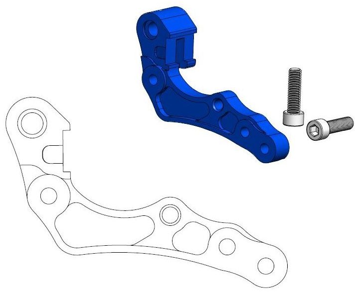 211130, CALIPER ADAPTER BRACKET BLUE