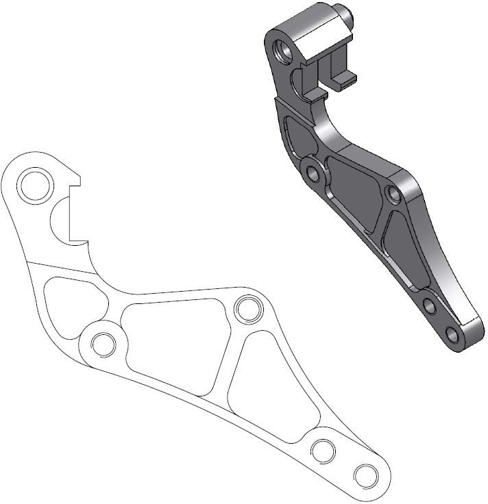 211013, CALIPER ADAPTER BRACKET BLACK