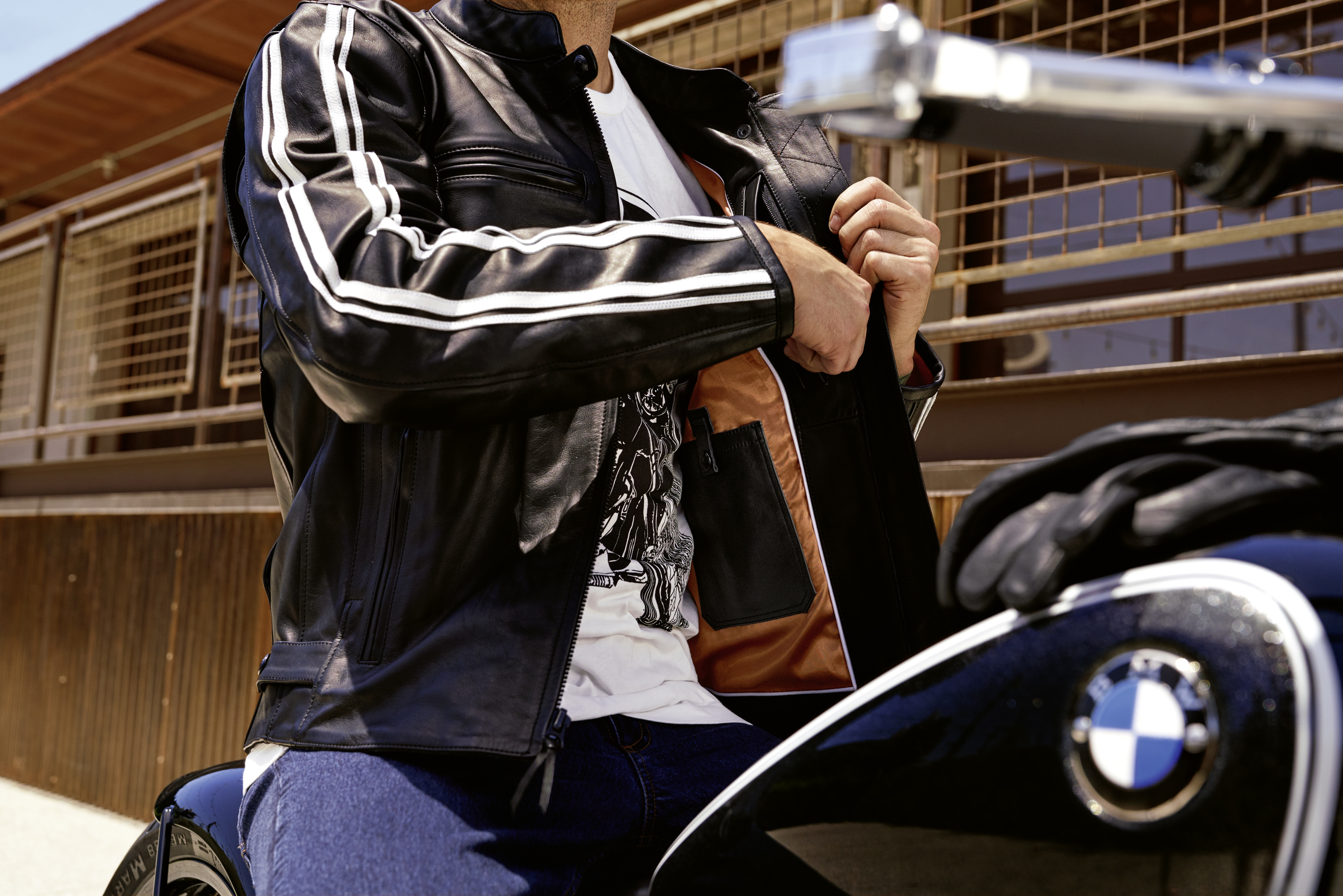 BMW Leren jack TwinStripes - Heren foto 4