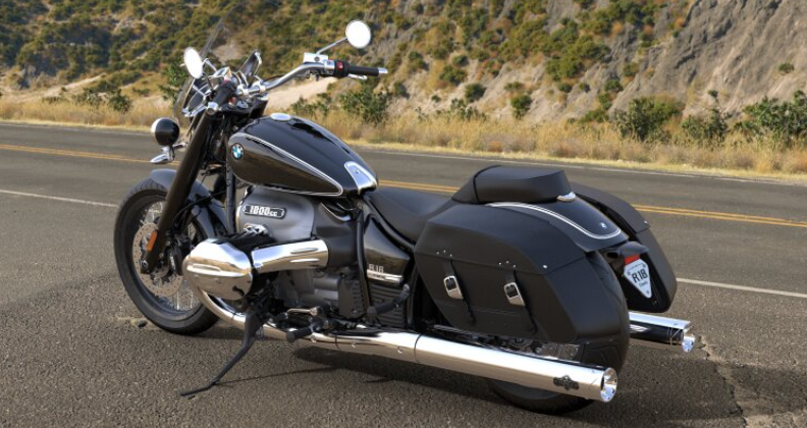 BMW R 18 Classic Einddempers Rond V&H Zwart of Chroom foto 2
