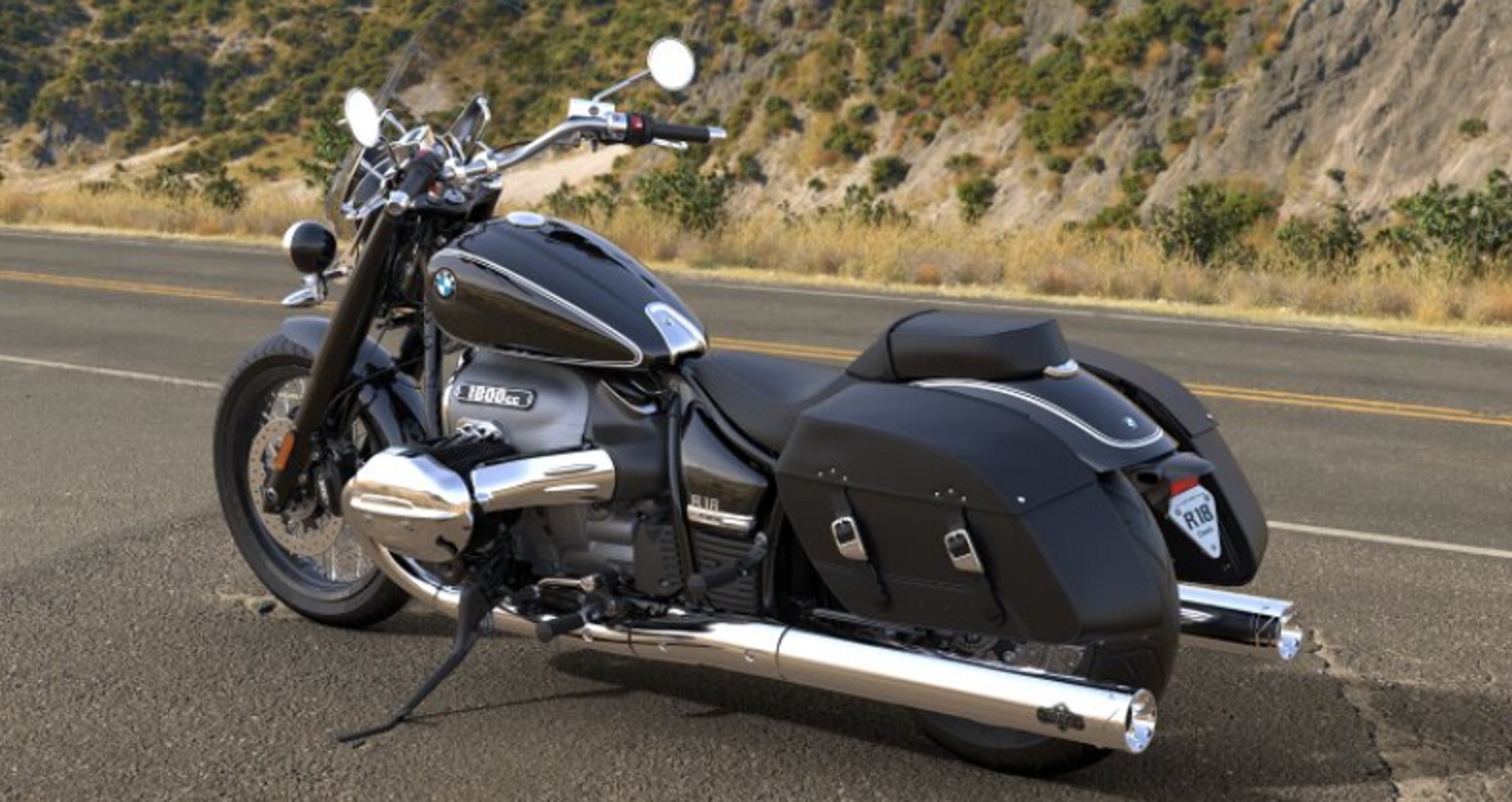 BMW R 18 Classic Einddempers Rond V&H Zwart of Chroom foto 2