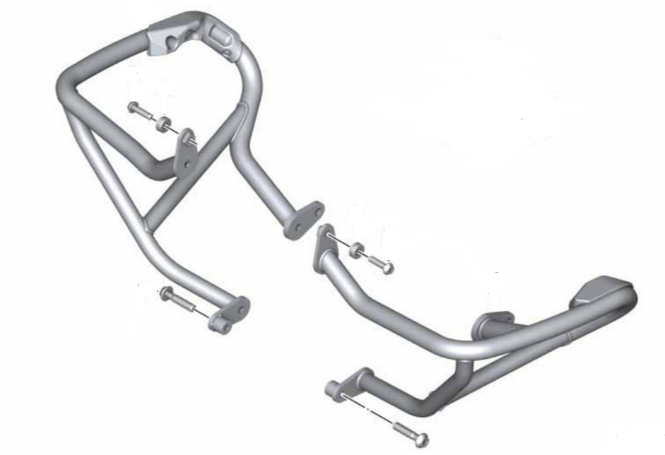 BMW R 1250 Motorbeschermbeugel edelstaal links/rechts foto 2