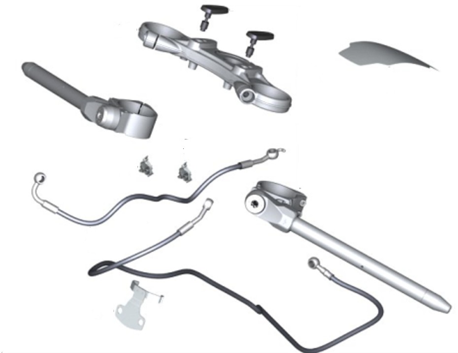 BMW R nine T 2016 Set stuurhelft instelbaar met vorkbrug