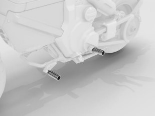 BMW CE02 Voetsteunen voor en achter zilver (1 stuk)