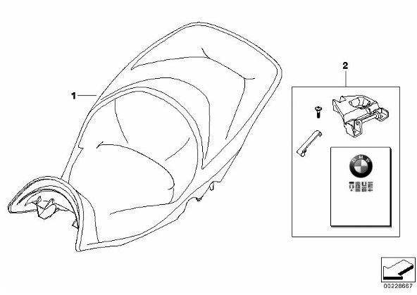 BMW K 1600 GT/GTL Montageset buddyseat eendelig