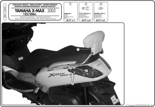 TB49-BACKREST X-MAX 125-250 05-08