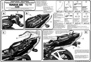 340F-MONORACK FZS600 98-01