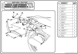 325F-MONORACK XJ600S 91-