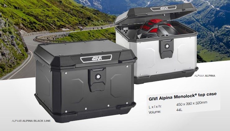 ALP44A2-NAT. ALUMINIUM MONOLOCK TOPCASE 44LT