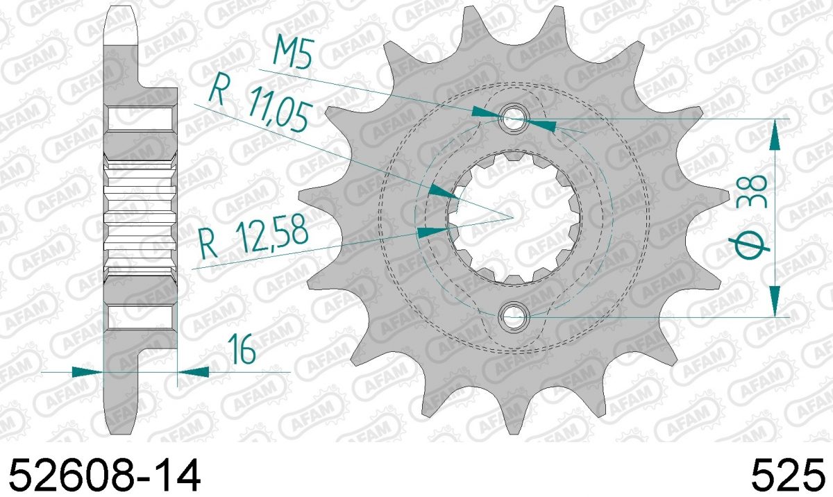 FRONT 14T, 525