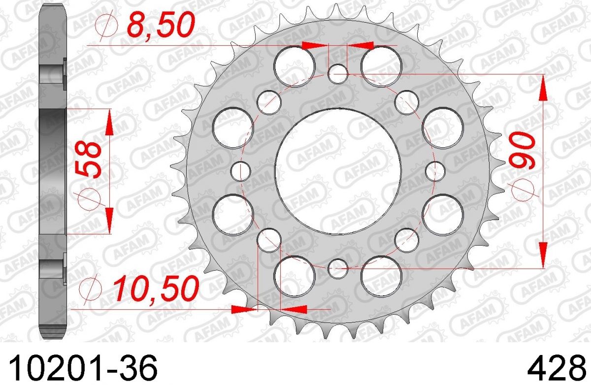 REAR STEEL 36T, 428