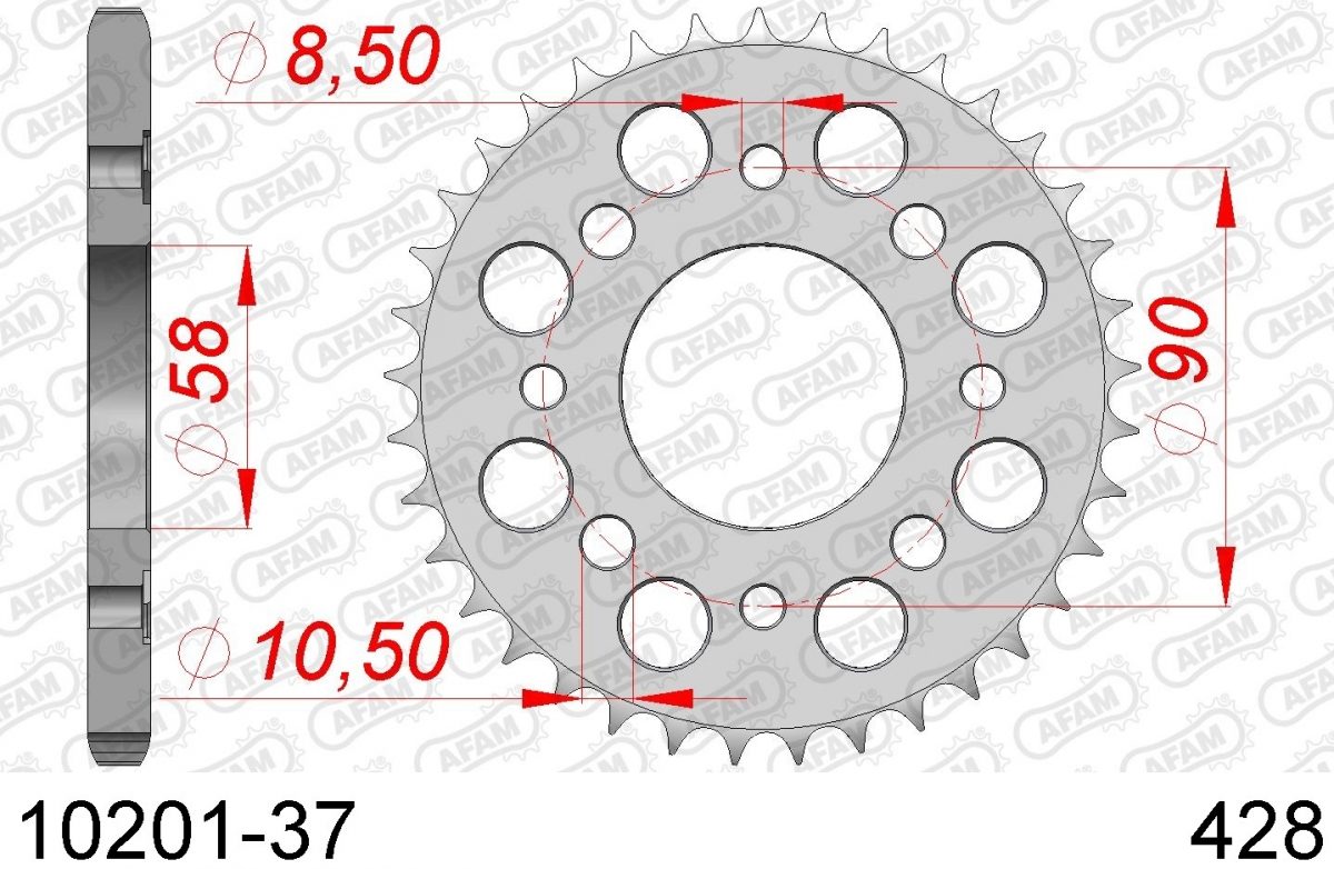 REAR STEEL 37T, 428