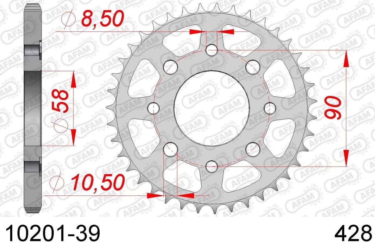 REAR STEEL 39T, 428