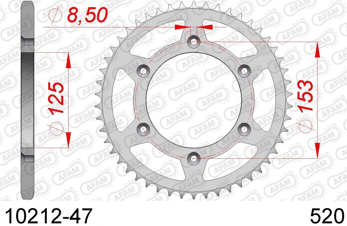 REAR STEEL 47T, 520