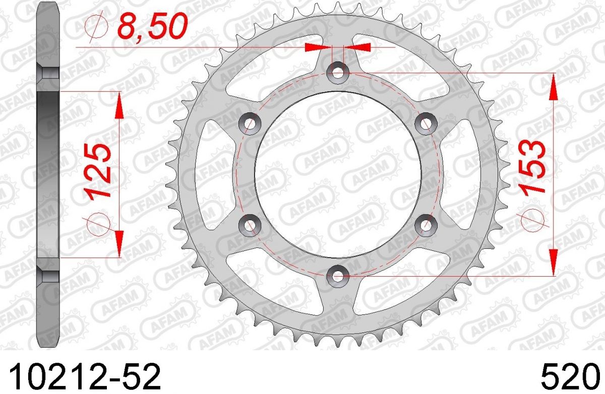 REAR STEEL 52T, 520
