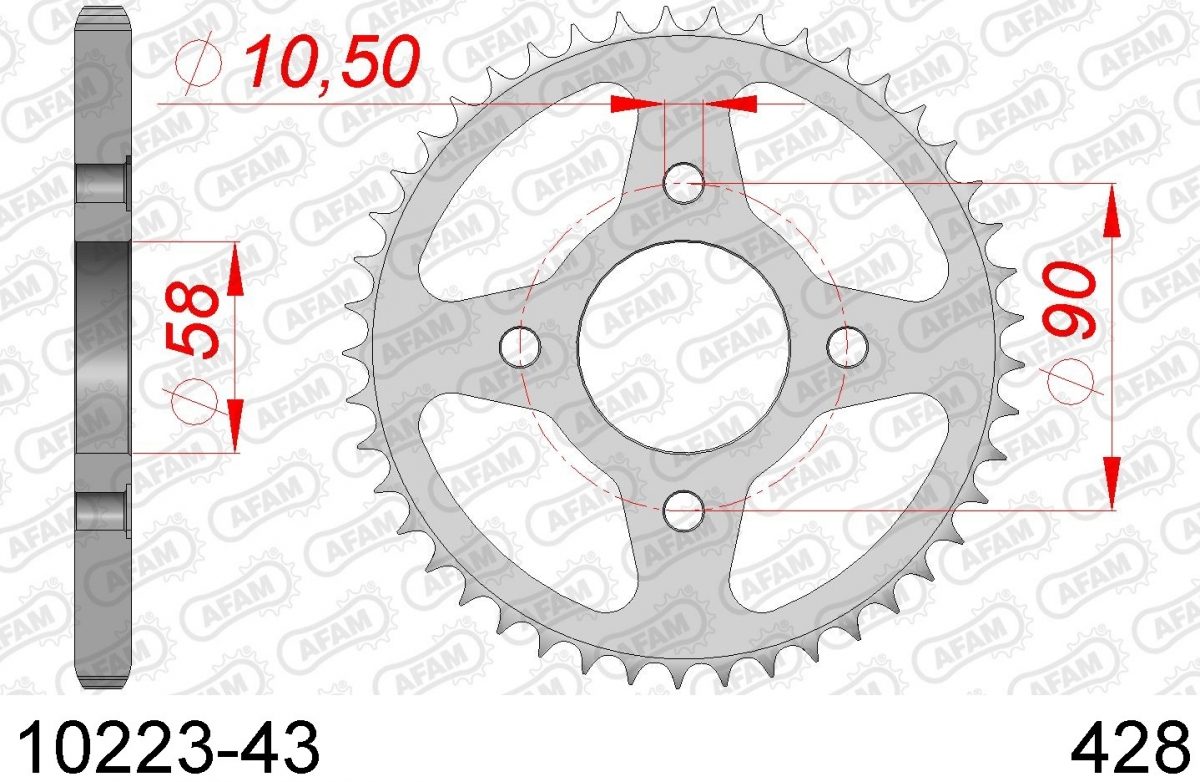 REAR STEEL 43T, 428