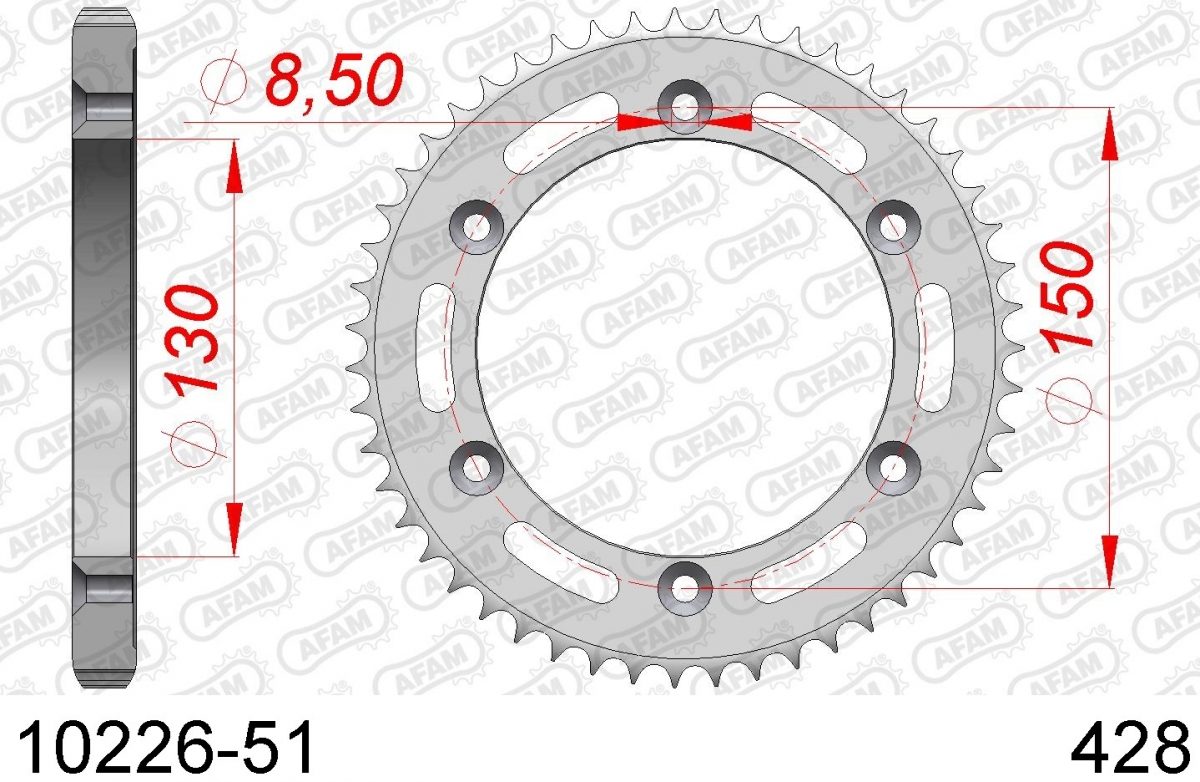 REAR STEEL 51T, 428