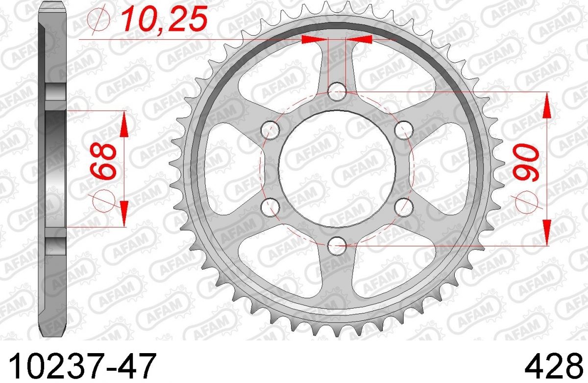 REAR STEEL 47T, 428