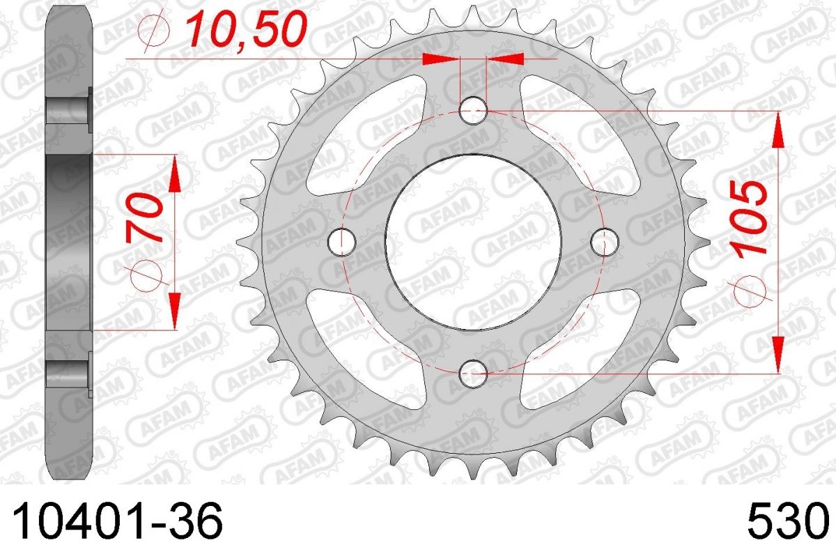 REAR STEEL 36T, 530
