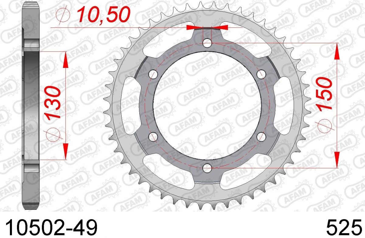 REAR STEEL 49T, 525