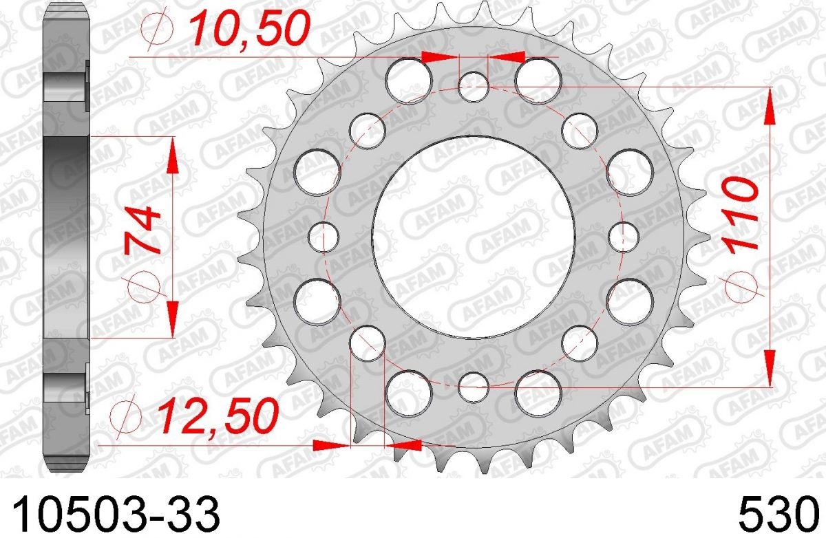 REAR STEEL 33T, 530