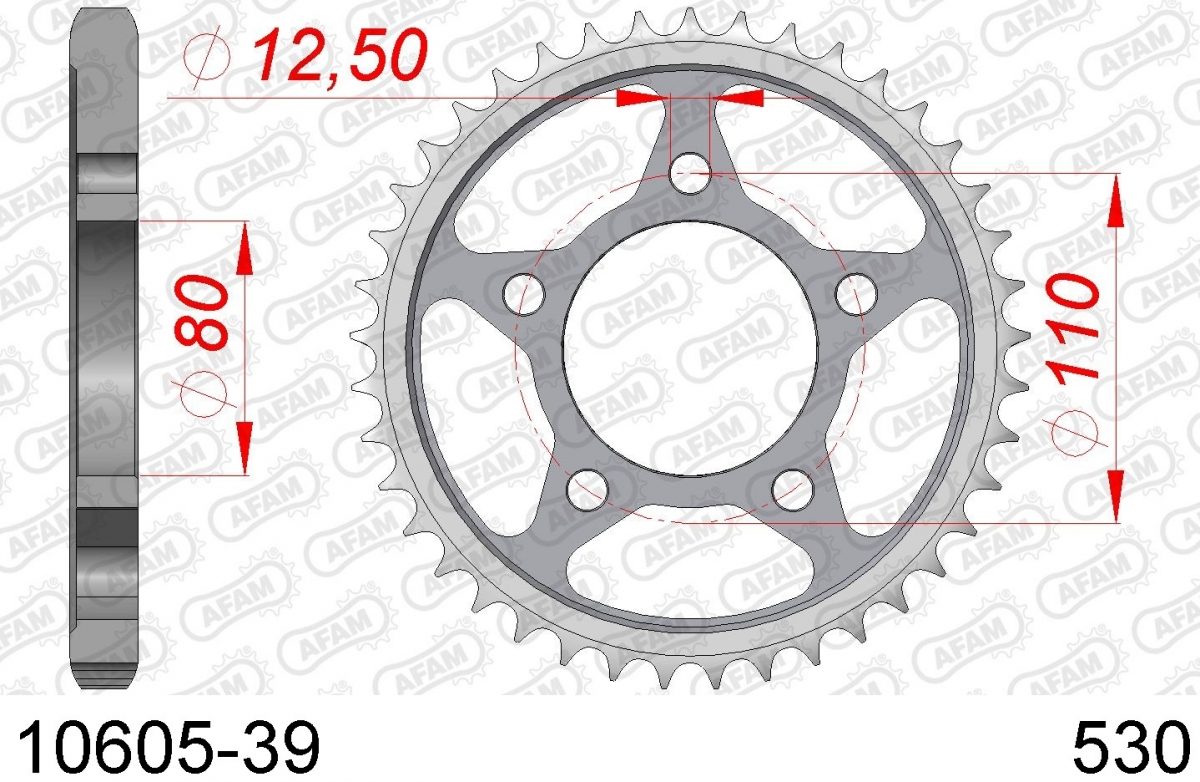 REAR STEEL 39T, 530