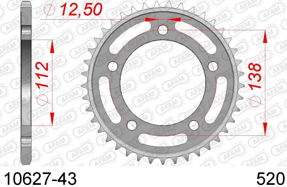 REAR STEEL 43T, 520