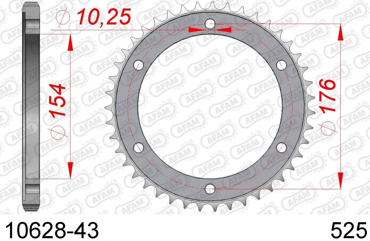REAR STEEL 43T, 525