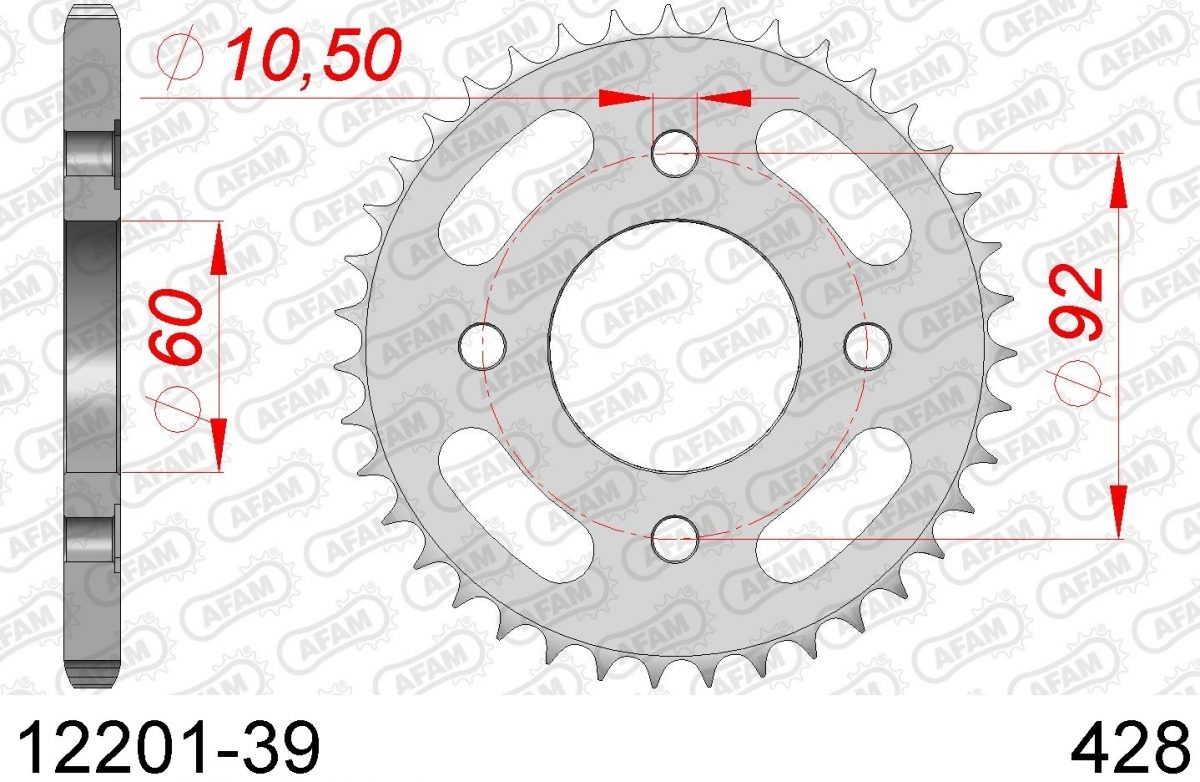 REAR STEEL 39T, 428